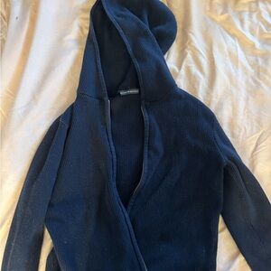 Brandy Melville Dark Blue Ribbed Zip-Up